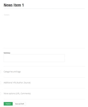 Create a News Item UI Create a News Item UI