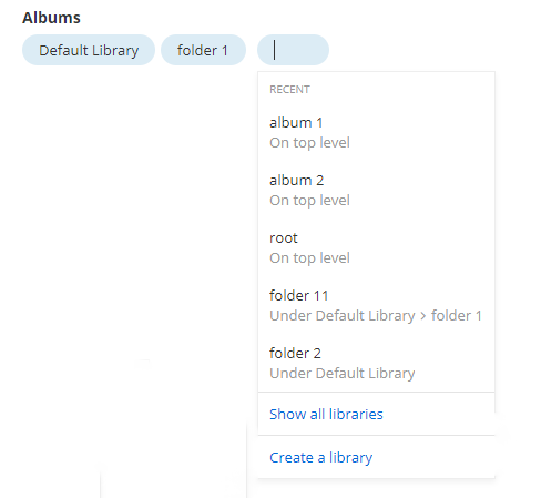 Libraries selector Libraries selector