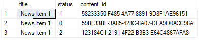 Publish item DB state Publish item DB state