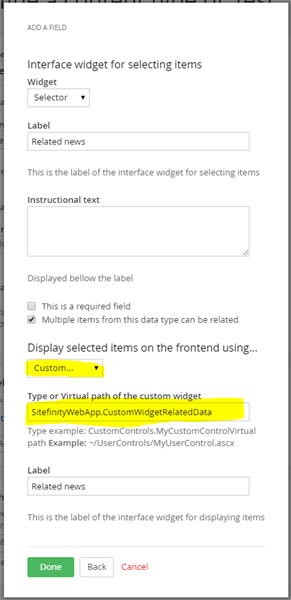 RelatedDataCustomWidget RelatedDataCustomWidget