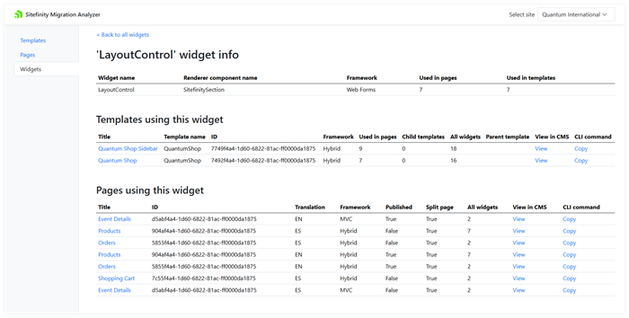 Widgets - Details screen