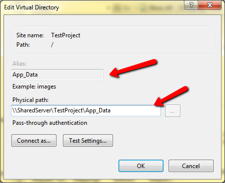 editVirtualDir