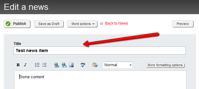 Title Field in Write mode Title Field in Write mode