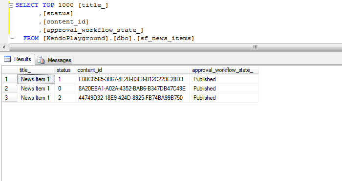 workflowDBedit Edit the news item - state of the database