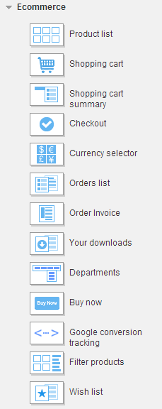 ecommerce widgets