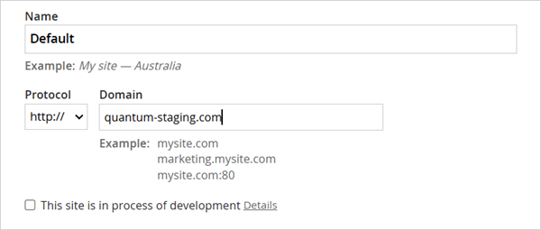 Assign the domain to a site Assign the domain to a site