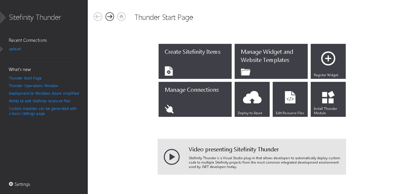 thunder start page