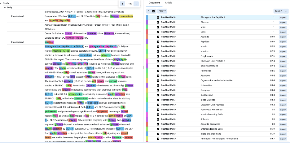 ssification results identifying key concepts