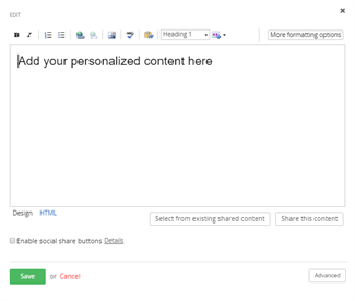 Add Personalized Content