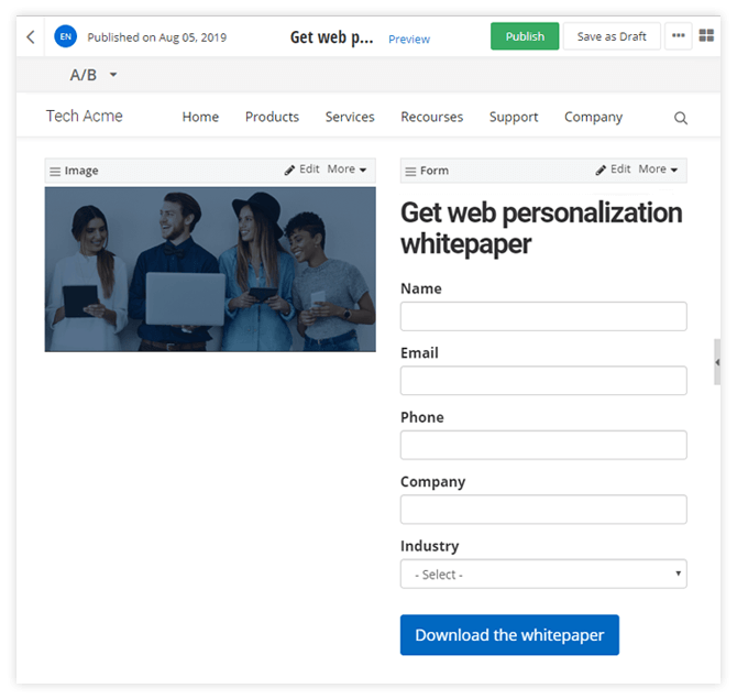 Add forms to campaign pages Add forms to campaign pages