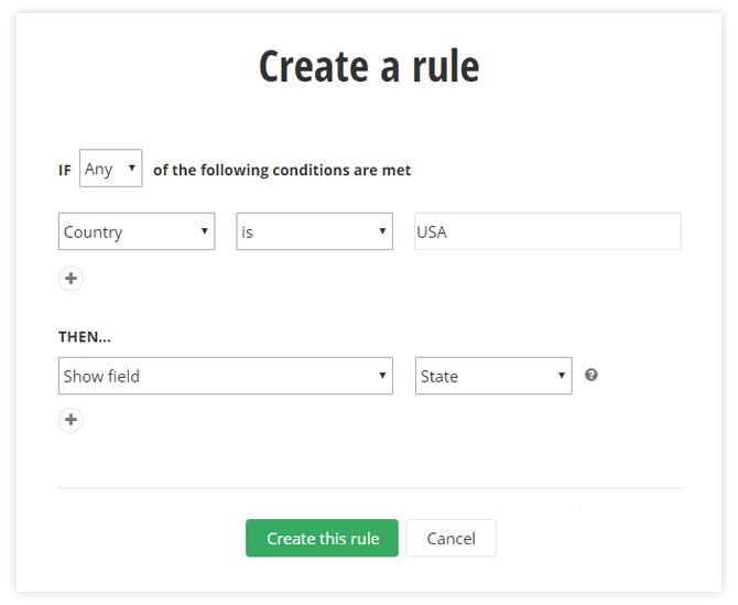 Rule-based forms