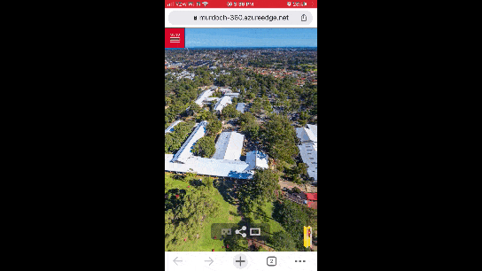 Murdoch University has an augmented reality experience integrated into its website. The virtual campus tour works a lot like Google Maps, enabling students to explore the campus.