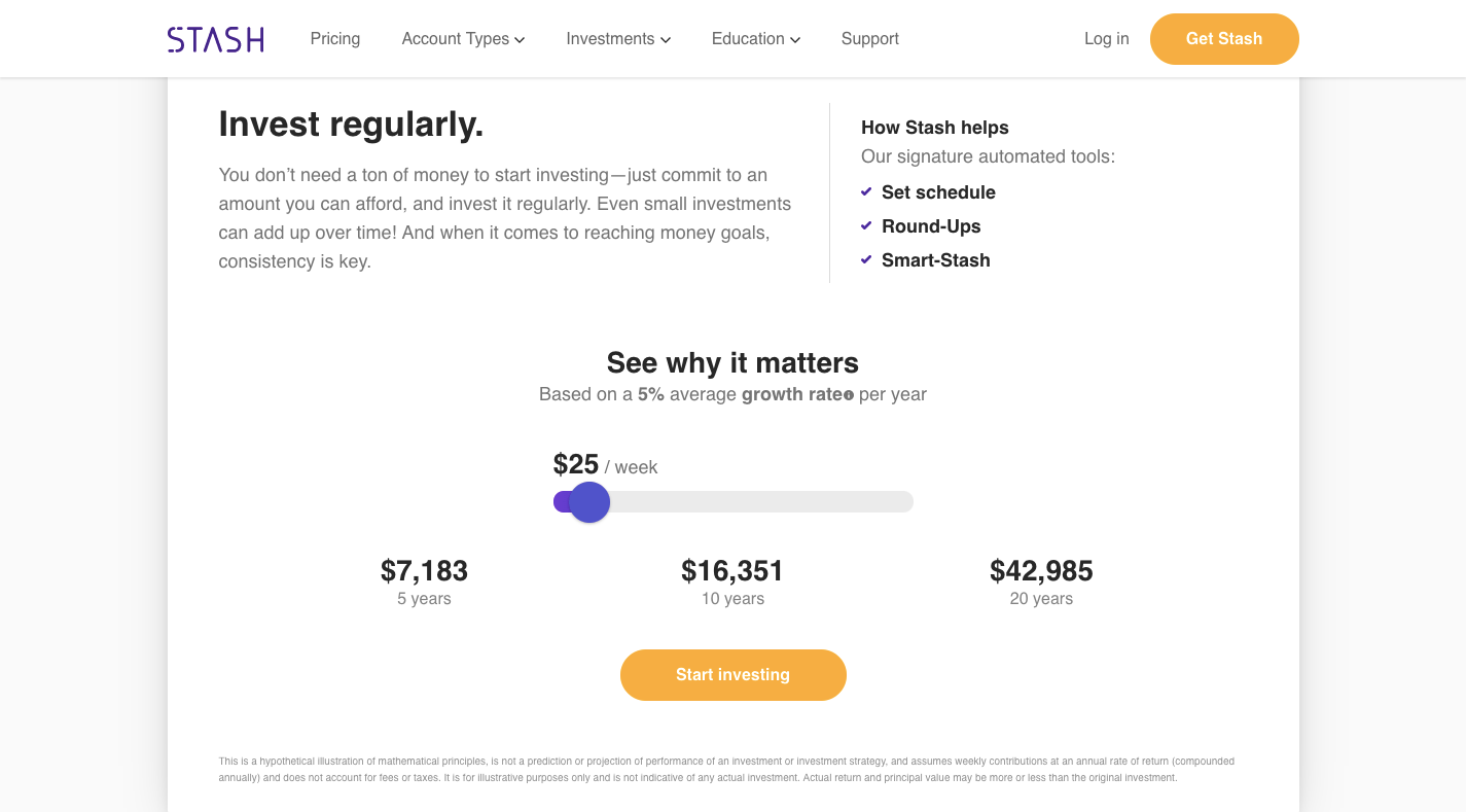 Stash How to Invest page