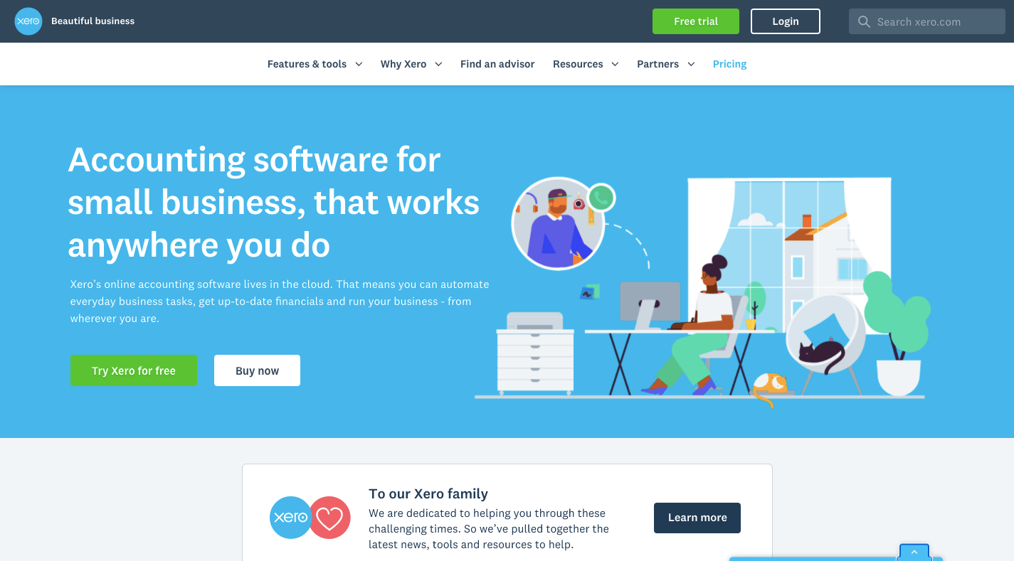 Xero accounting software website