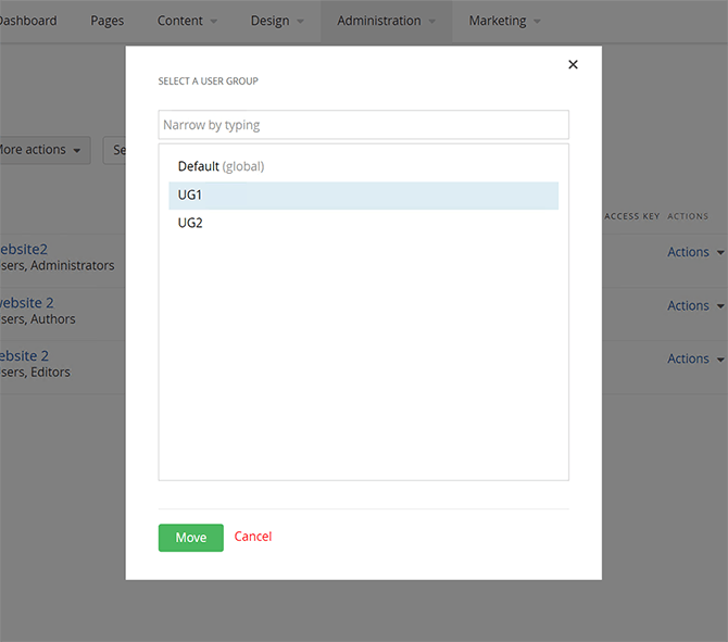 User Groups Move User User Groups Move User