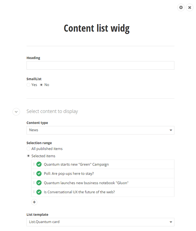 NET Core Content List Widget NET Core Content List Widget