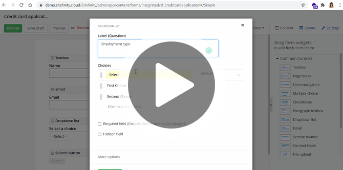 Sitefinity Form Builder Sitefinity Form Builder