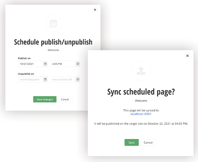 Sitefinity SiteSync Schedule Sync