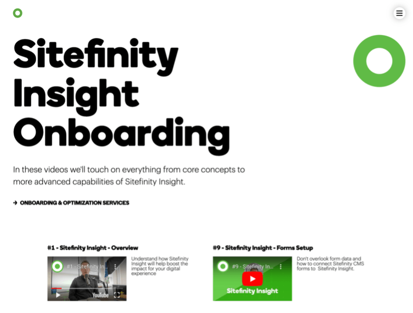 Sitefinity Insight Onboarding