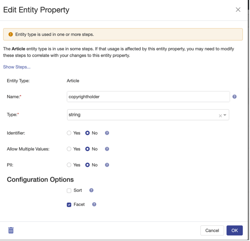 Data Hub Central - Entity Configuration