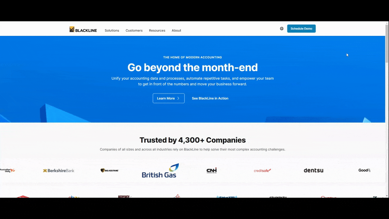 In this GIF, we see the BlackLine home page in English. Using the language switcher in the top, the language changes to German and the text expands in the hero image to take up an additional two lines. In this GIF, we see the BlackLine home page in English. Using the language switcher in the top, the language changes to German and the text expands in the hero image to take up an additional two lines.