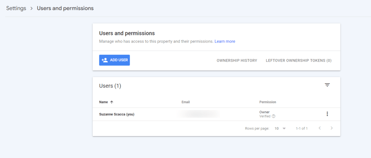 In the Users and permissions tab in Google Search Console, you can add new users as Owners, Full access users, or Restricted access users.