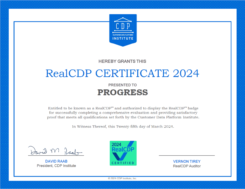 Sitefinity Insight CDPI Certificate