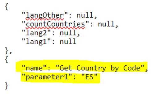 Example input JSON payload