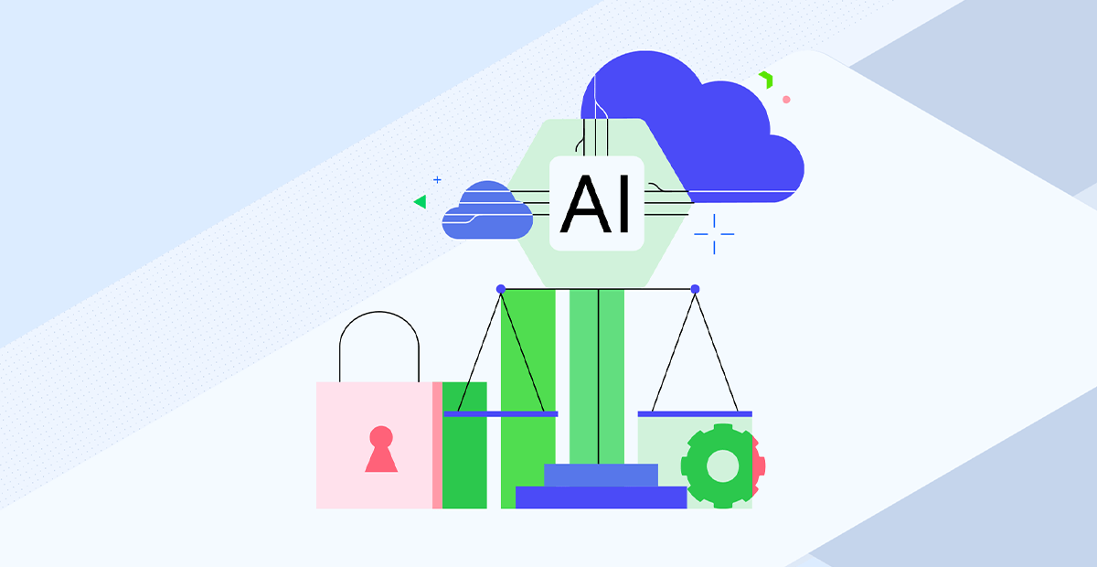 Graphic of scale with "AI" at the center