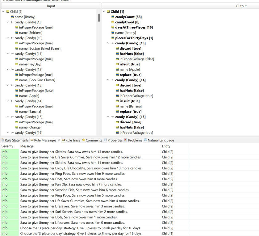 rule message log rule message log