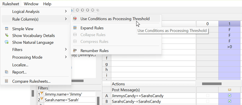 use conditions as processing thresholds use conditions as processing thresholds
