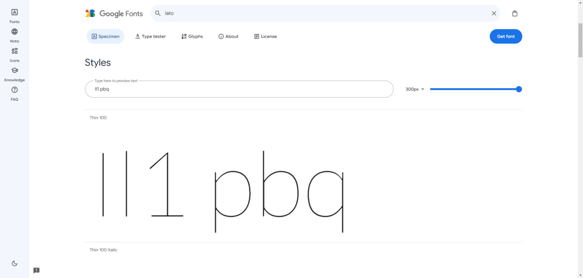 In this test from Google Fonts, we look at the legibility of Lato. We’ve typed out the characters “I”, “l” and “1”.