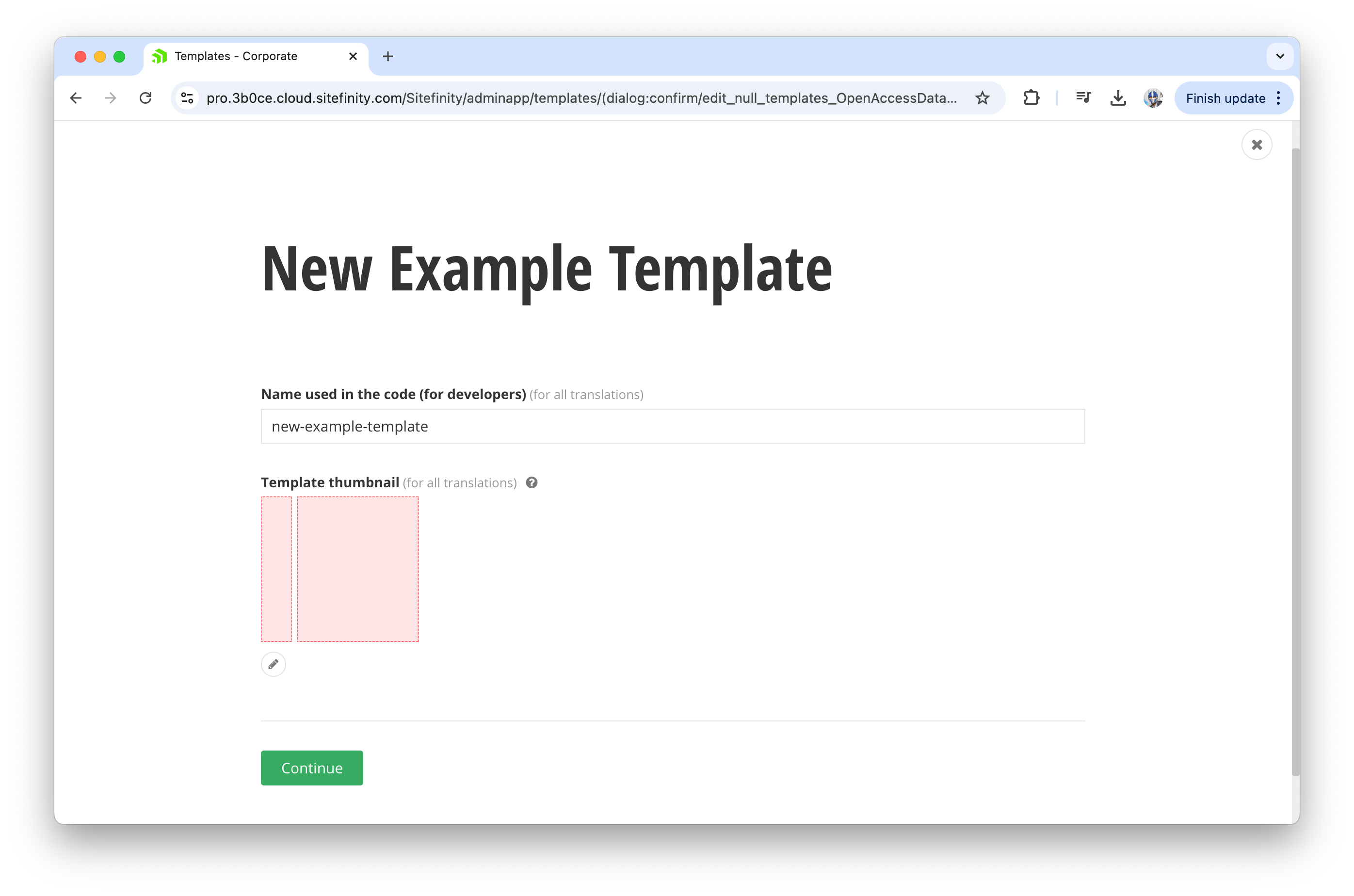 Sitefinity create template Sitefinity create template