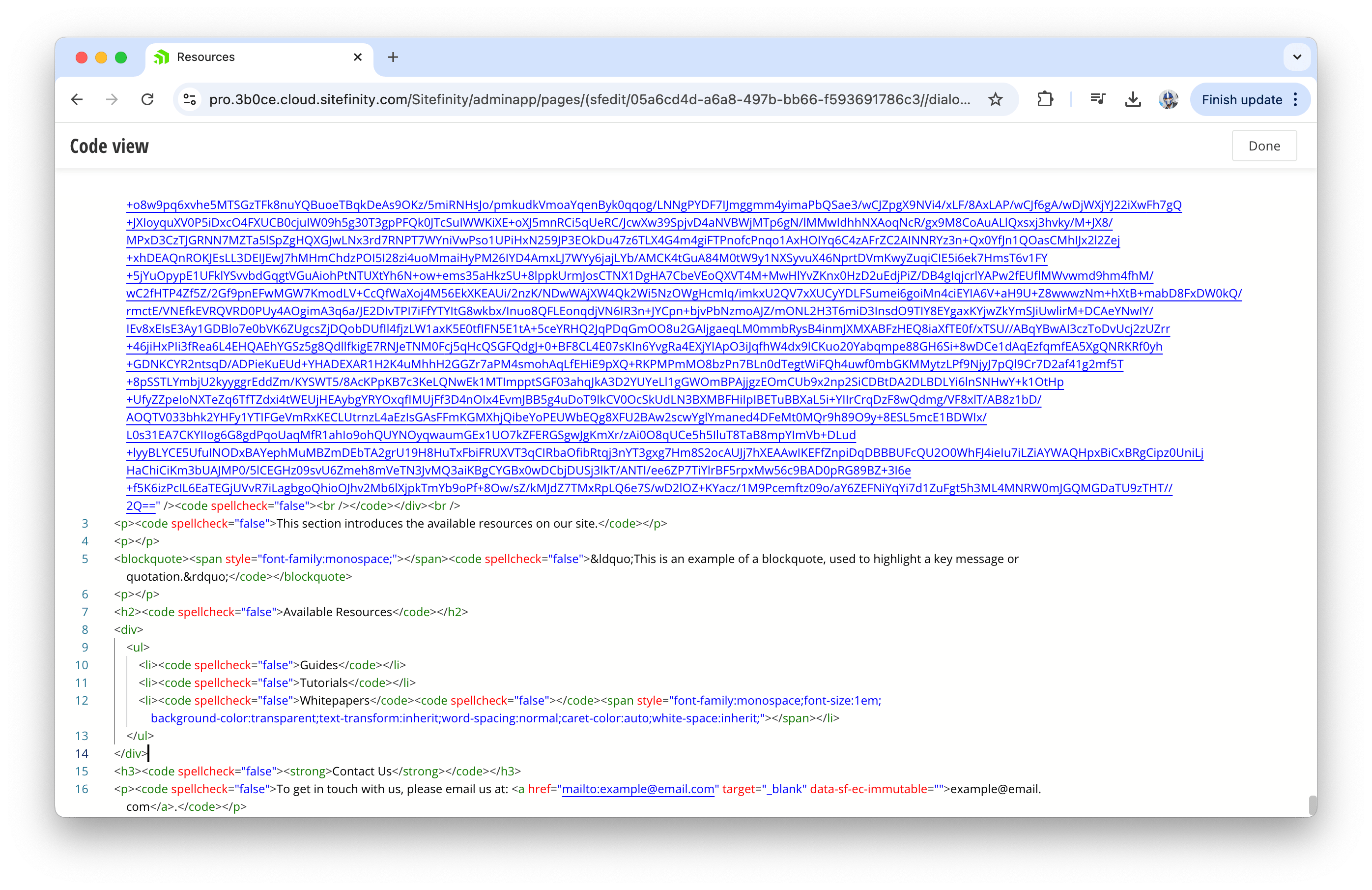 Sitefinity rich text editor  html