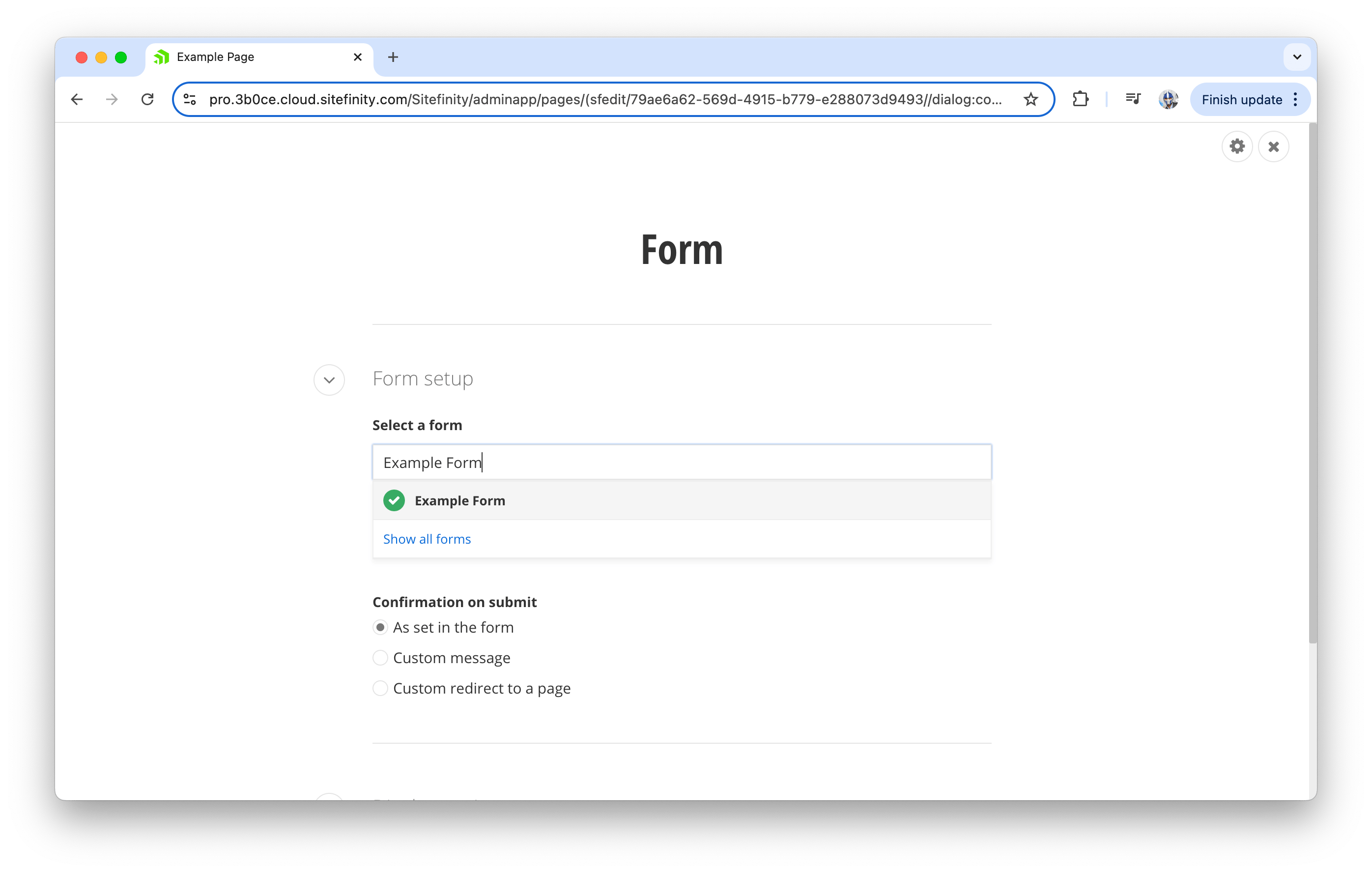 Sitefinity adding form