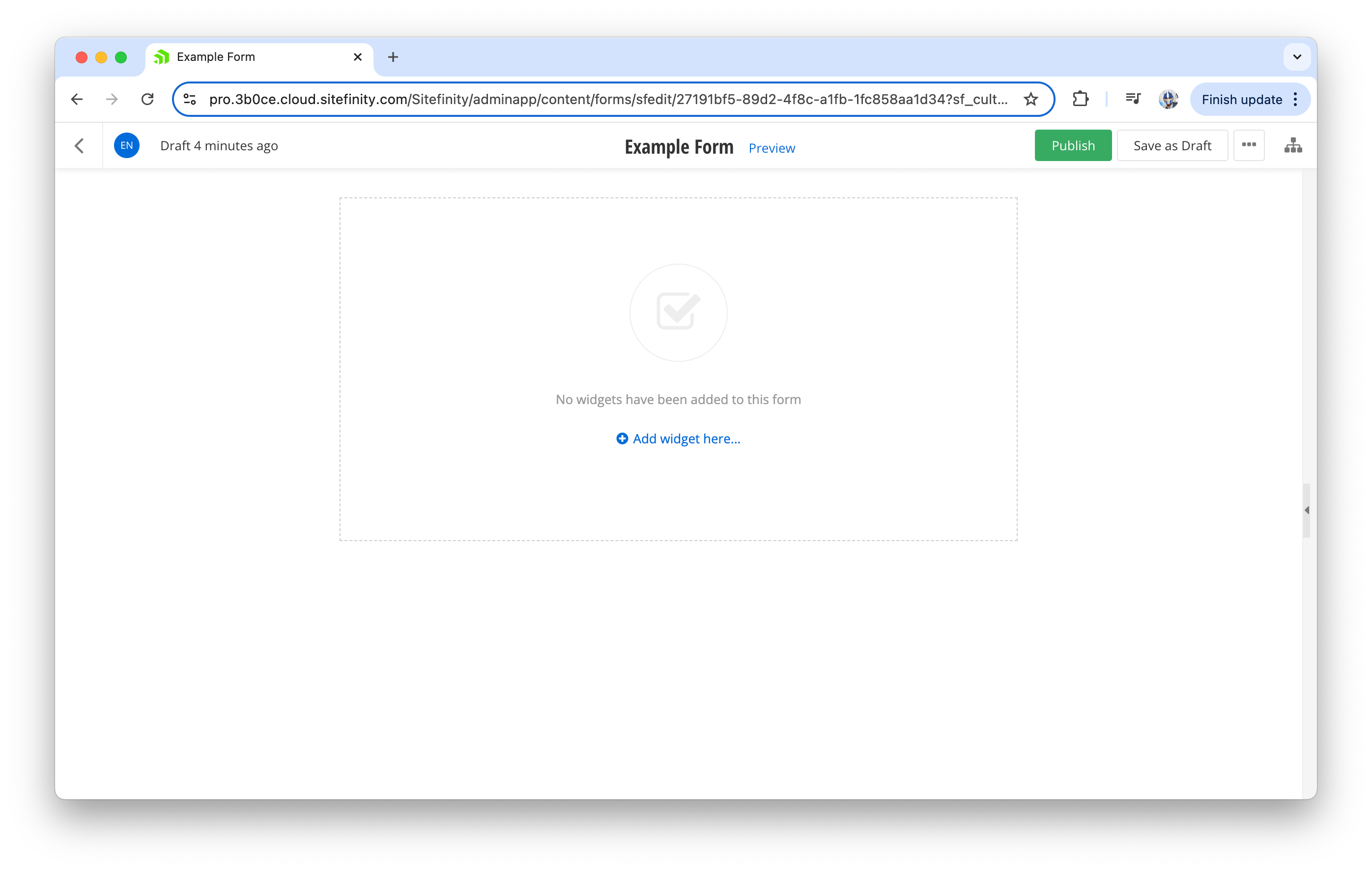 Sitefinity create form empty Sitefinity create form empty