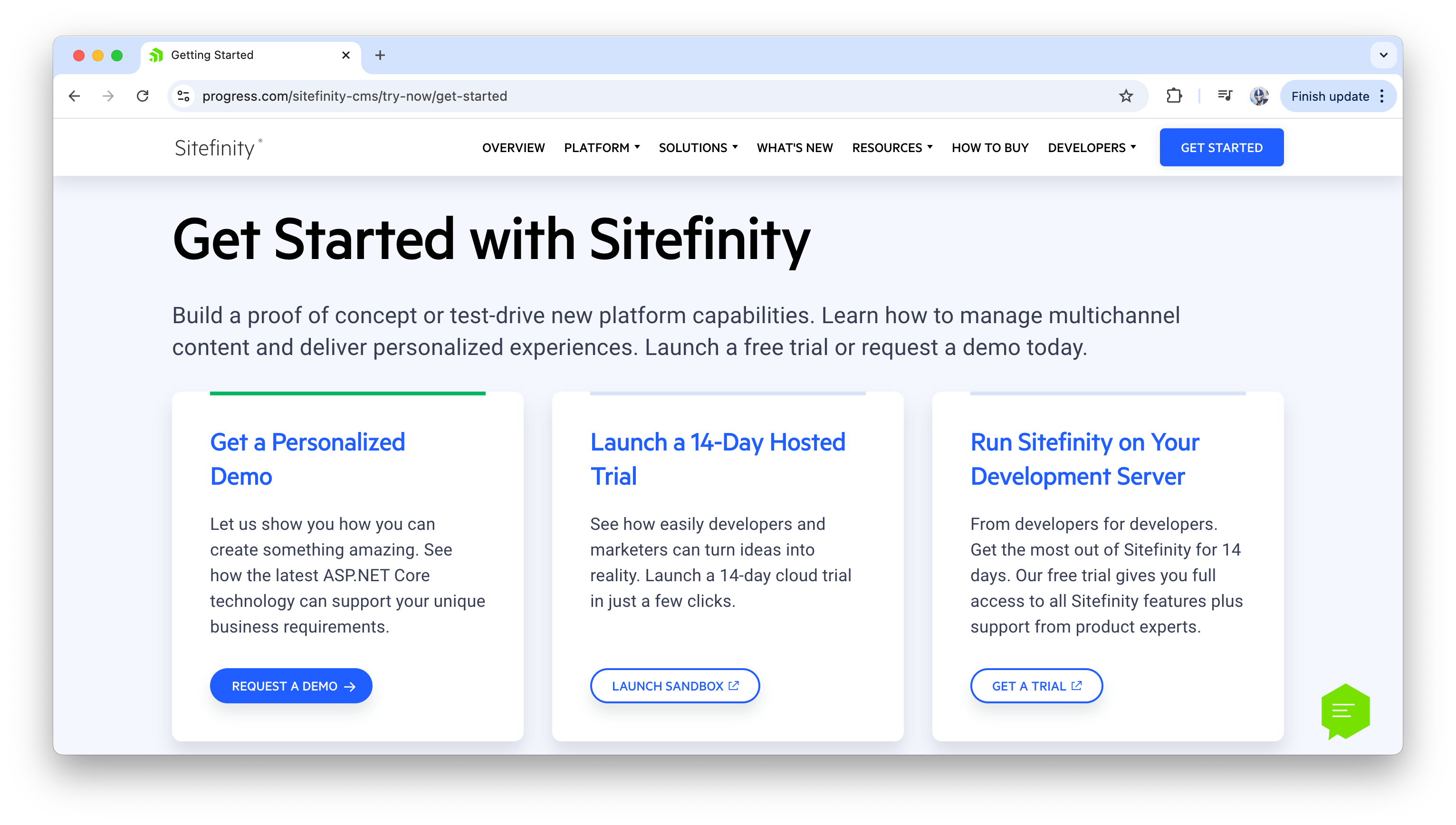 Sitefinity free trial