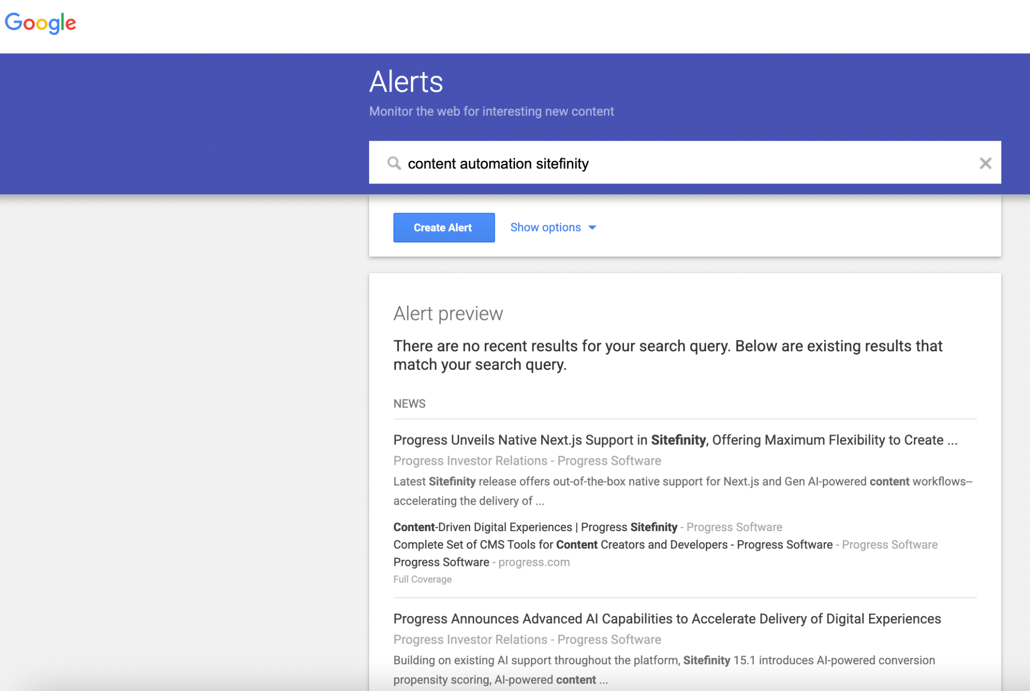 content automation sitefinity