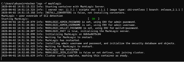 This picture shows how you can search for the MarkLogic image using the textbox on the top right corner. This is after pulling the image.
