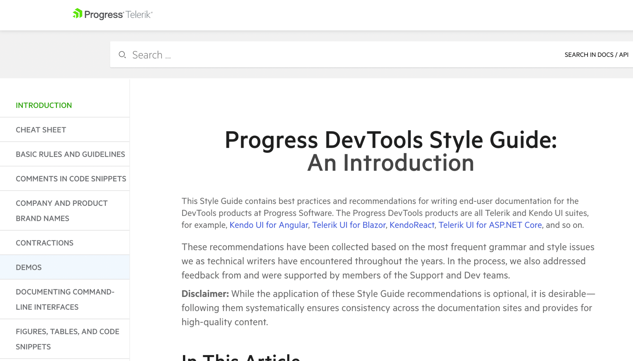 Progress DevTools Style Guide