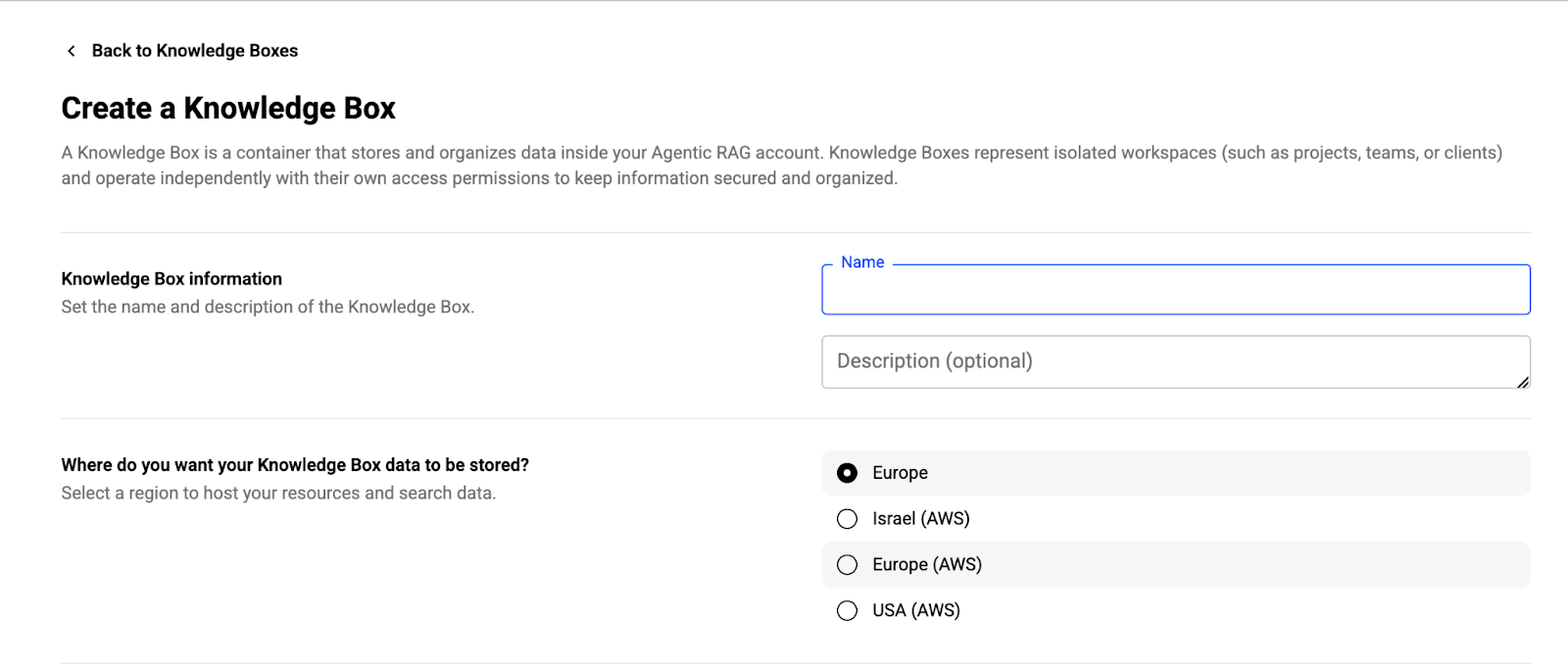 Create a Knowledge Box