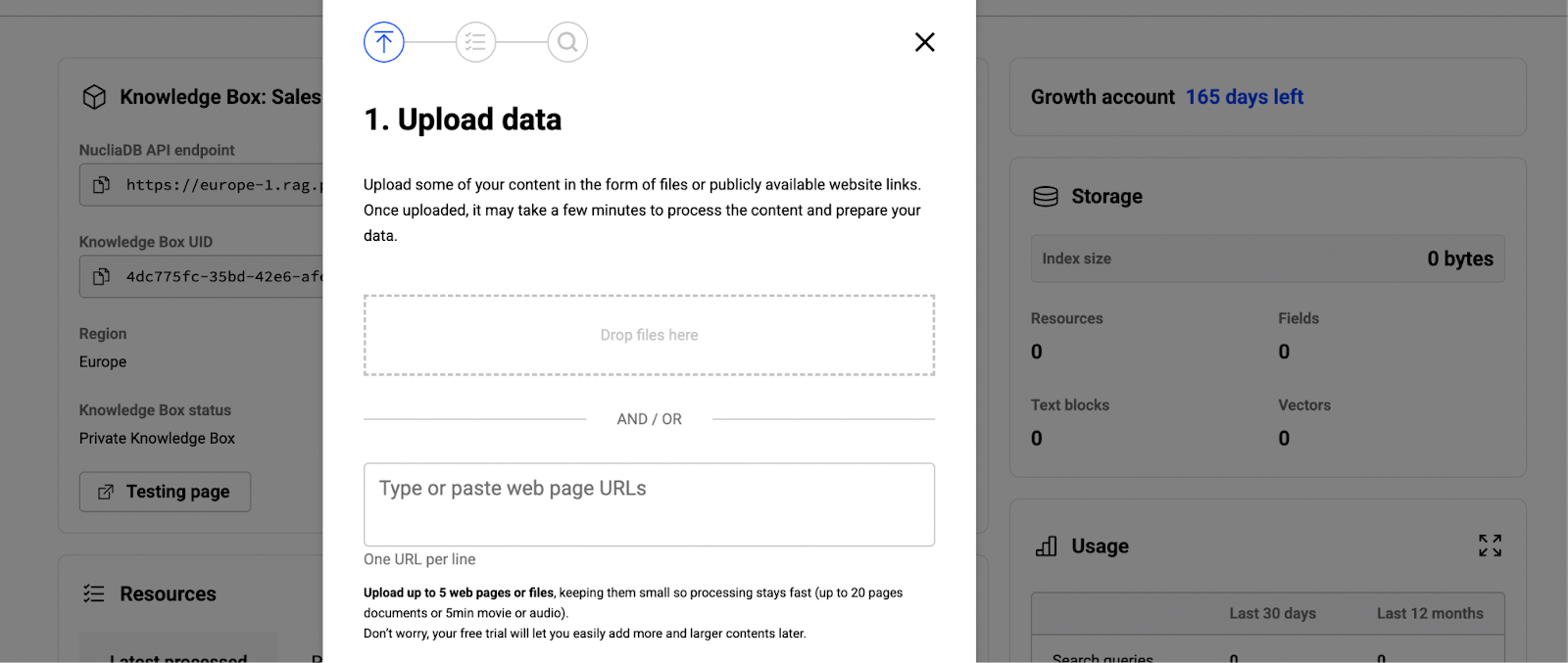 Progress Agentic RAG Upload data