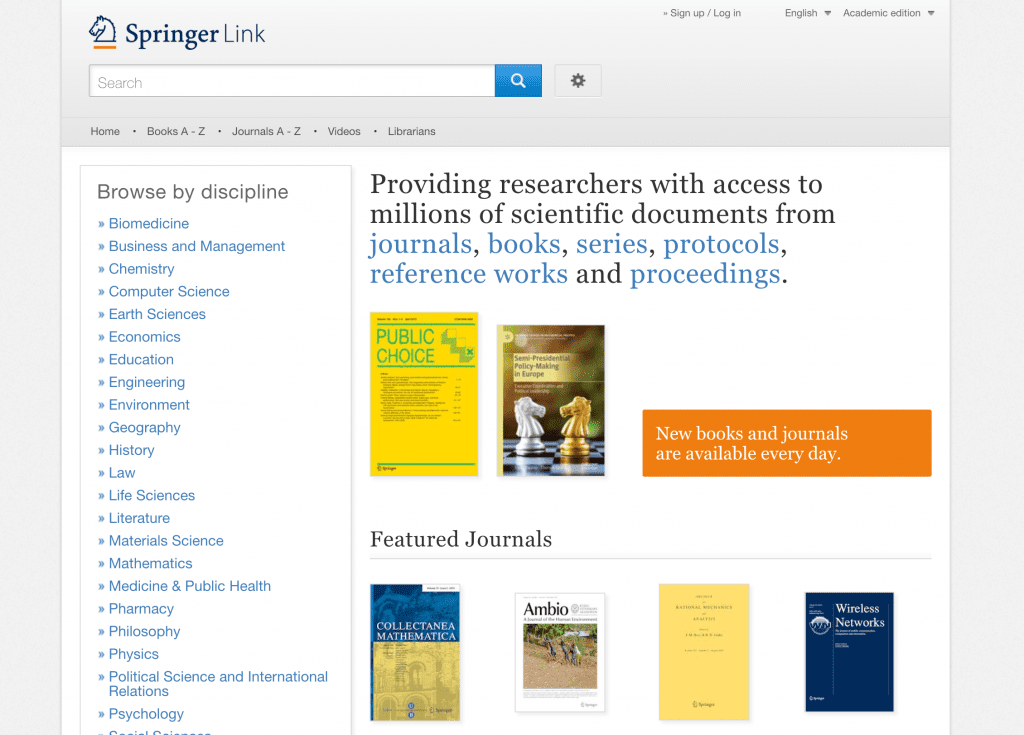 SpringerLink search powered by MarkLogic