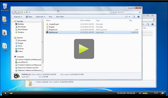 Spontaneous installation & design video with Sitefinity 4.0 RC