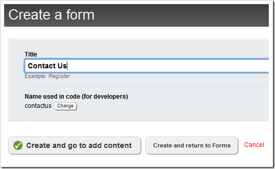 Creating a new web form in the Sitefinity 4.0 BETA