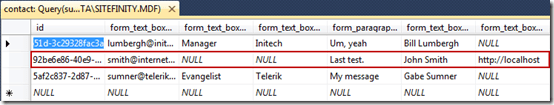 Viewing form responses in the custom form table