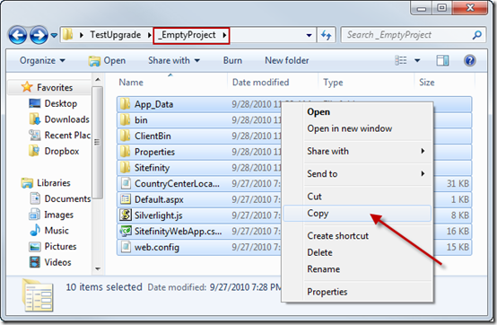 Manually upgrading Sitefinity by copying files