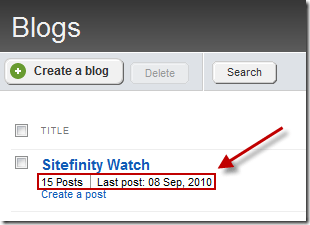 Blog post count in Sitefinity 4.0