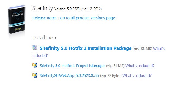 Sitefinity CMS VS11