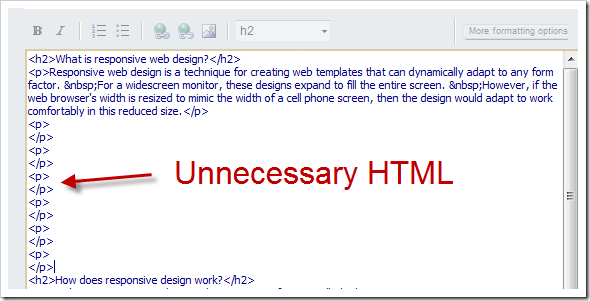 Screwed up HTML in Sitefinity's Rich Text editor